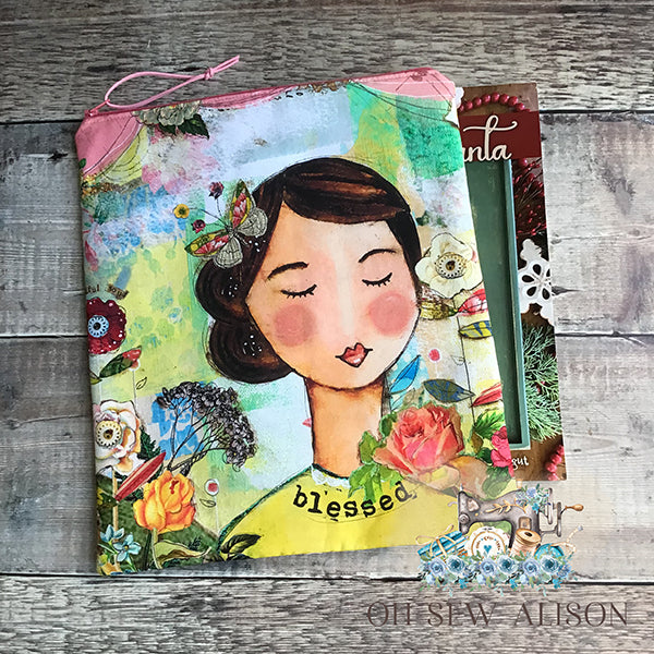 Blessed Cross Stitch Zipper Bag