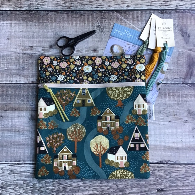 Winter Houses Cross Stitch Bag