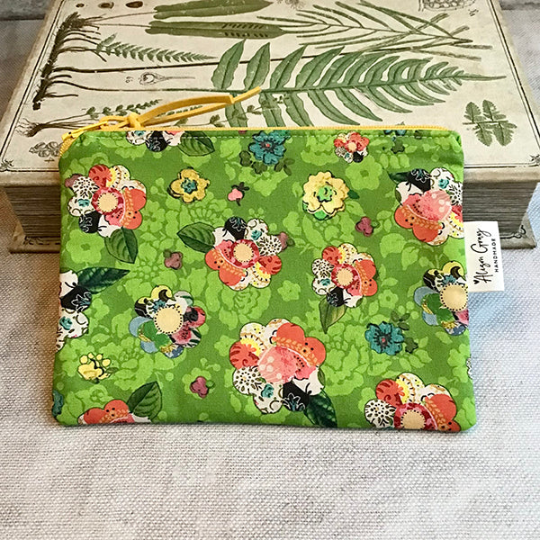 Lime Flowers Notions Pouch