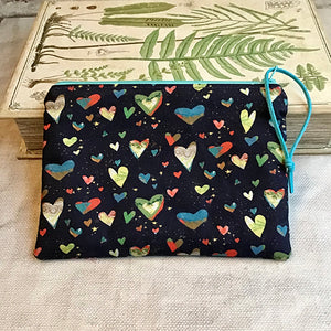 Navy Hearts Notions Pouch