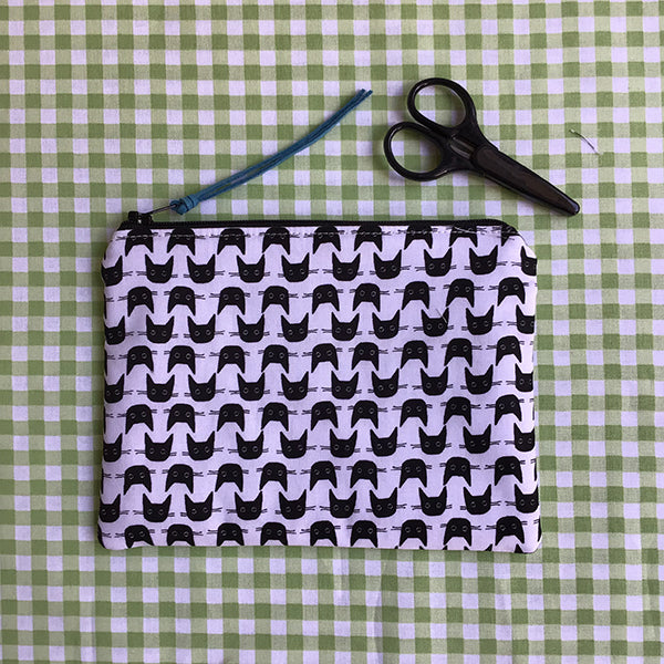 Black Cats Plants Notions Pouch